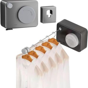 Wall Mount Clothesline Adjustable Retracting Stainless Steel Wire Indoor Outdoor Laundry Clothes Drying Line